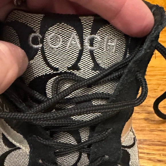 Coach Jayme Signature Black and Silver “C” Monogram Jacquard Sneakers - Picture 7 of 7